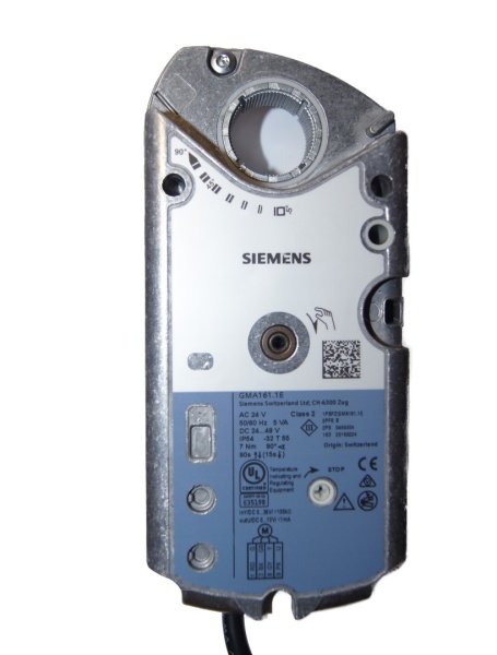 GMA161.1E: Привод воздушной заслонки (пружина) SIEMENS на 7 Н*м, DC 24 В, 0…10 В