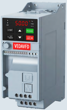 Преобразователь частоты VEDA Drive VF-51, 3 фаза, 380 В, 4 кВт (VF-51-P4K0-0009-T4-E20-B-H) ABA00008