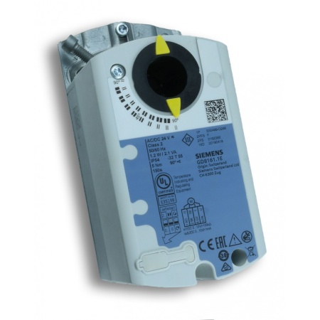 GDB161.1E: Привод воздушной заслонки (реверсивный - без пружины) SIEMENS на 5 Н*м, AC 24 В, 3-точечный