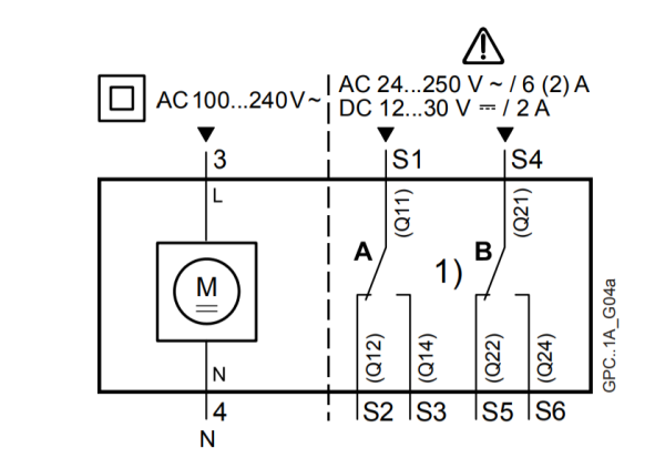 GPC321.1A: Привод воздушной заслонки (пружина) SIEMENS на 4 Н*м, AC 230 В, 2-точечный