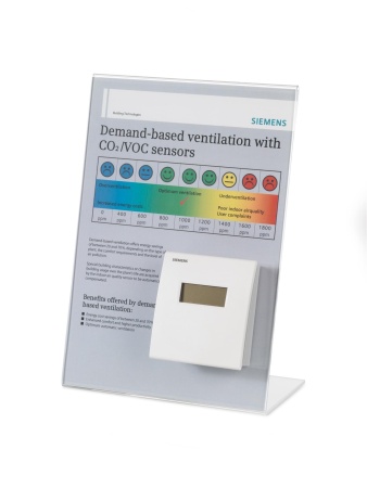 QPA2000POS: Датчик комнатный углекислого газа CO2 (0...5 В/0...10 В/4...20 мA), IP30