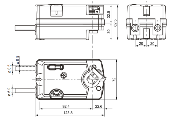 GSD321.1A: Привод воздушной заслонки (реверсивный - без пружины) SIEMENS на 2 Н*м, AC 230 В, 2-точечный