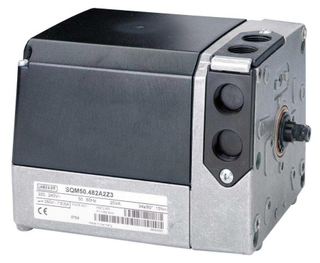 SQM50.481A2: Привод, 15 Нм, 90 ° / 30 с, 8 переключателей, вал 10 мм + ключ, CE, AC230В