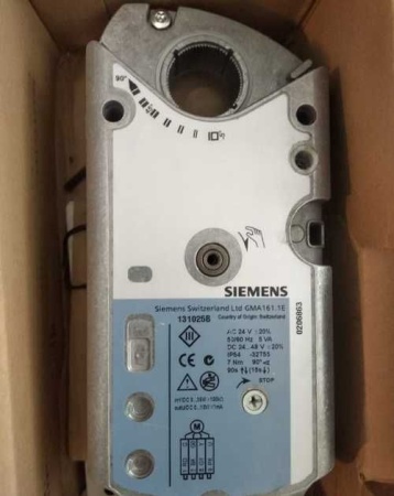 GMA161.1E: Привод воздушной заслонки (пружина) SIEMENS на 7 Н*м, DC 24 В, 0…10 В